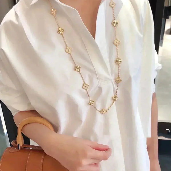 シャイニージュエリー クローバー 20モチーフ レーザーダイヤモンドネックレス