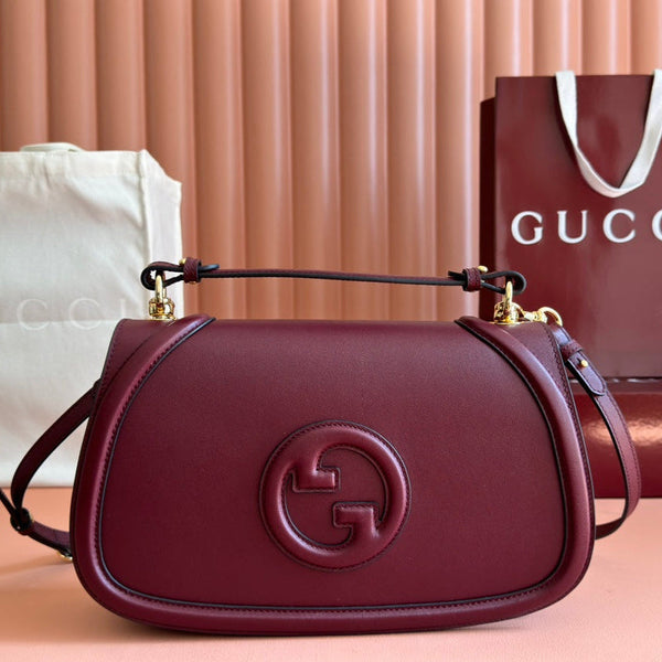 BLONDIE LARGE TOP HANDLE BAG 32 IN ROSSO ANCORA RED CALFSKIN