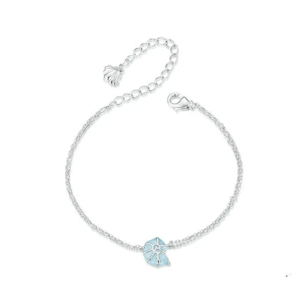 [SHINY]Blue Seashell Link Chain Bracelets